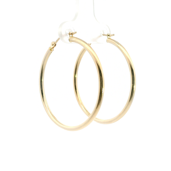 Estate 14KY 35MM Polished Gold Hoop Earrings Image 4 Kiefer Jewelers Lutz, FL