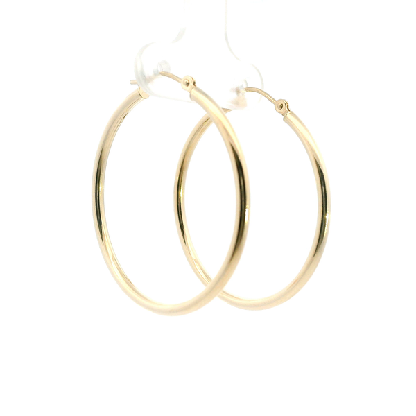 Estate 14KY 35MM Polished Gold Hoop Earrings Kiefer Jewelers Lutz, FL