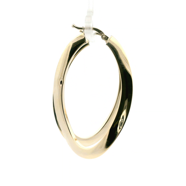 Estate 14KY Oval Twist Hoop Earrings Image 3 Kiefer Jewelers Lutz, FL