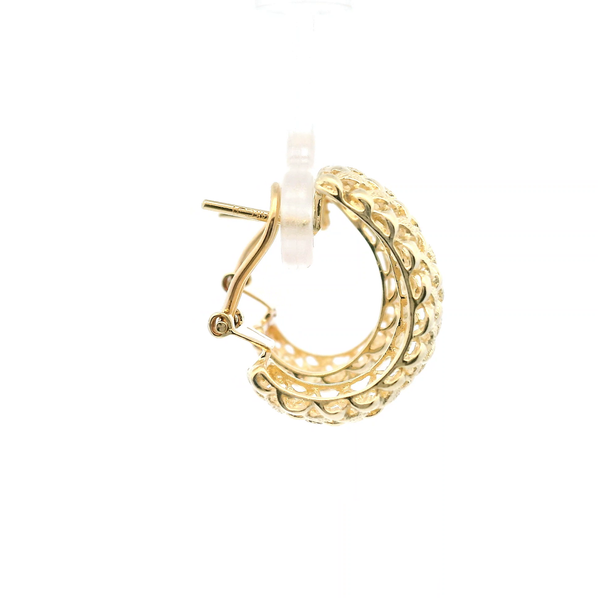 Estate 14KY Basket Weave Design Earrings Image 3 Kiefer Jewelers Lutz, FL