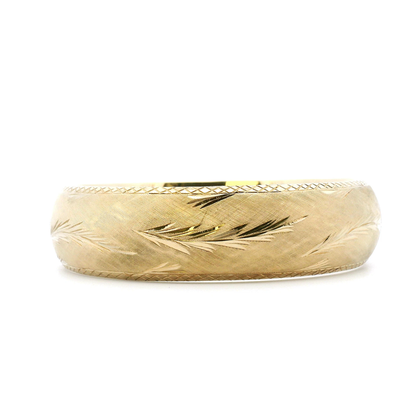 Estate 14KY Engraved Domed Bangle Bracelet Kiefer Jewelers Lutz, FL