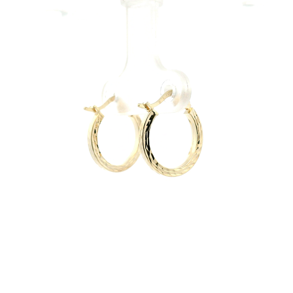 Estate 10KY Textured Hoop Earrings Image 3 Kiefer Jewelers Lutz, FL