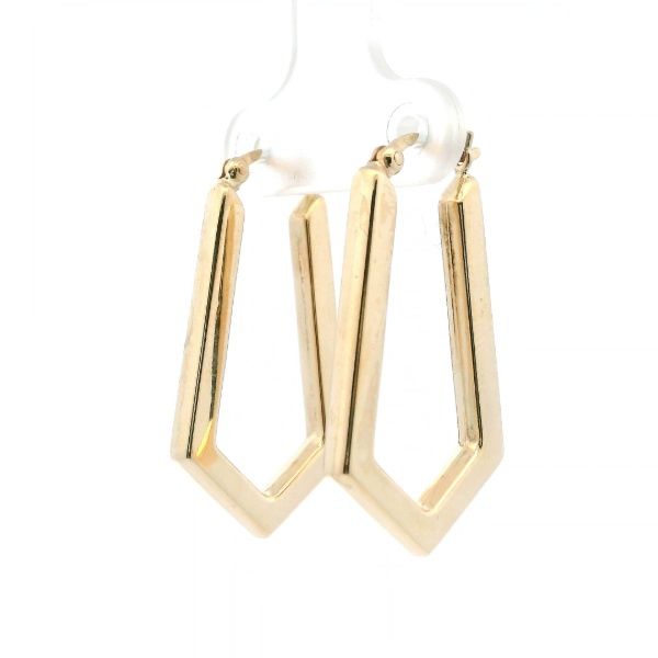 Estate 14KY Geometric Hoop Earrings Image 4 Kiefer Jewelers Lutz, FL