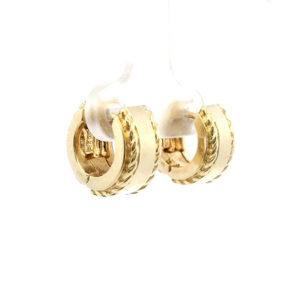 Estate 14KY Huggie Hoop Earrings with Rope Design Kiefer Jewelers Lutz, FL