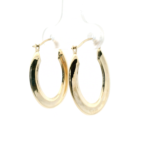 Estate 14KY Oval Hoop Earrings Image 3 Kiefer Jewelers Lutz, FL