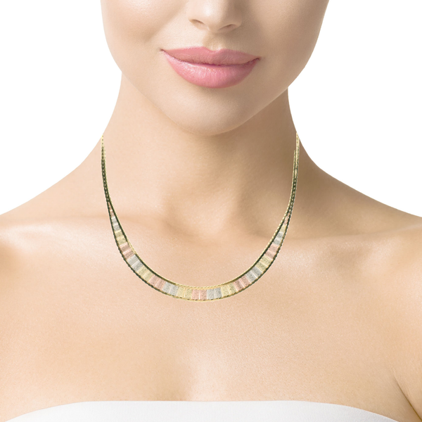 Estate 14K Tri-Color Collar Neckalce Image 2 Kiefer Jewelers Lutz, FL