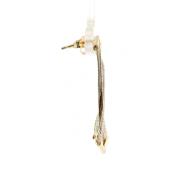 Estate 14K Tri-Color Dangle Earrings Image 3 Kiefer Jewelers Lutz, FL