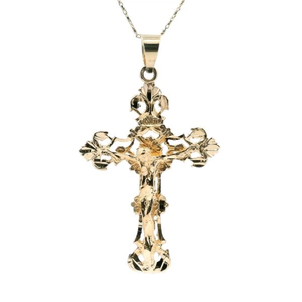 Estate 14KY Diamond Cut Crucifix Kiefer Jewelers Lutz, FL