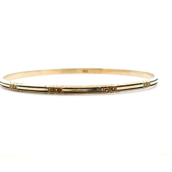Estate 18KY Rose Engraved Slip on Bangle Bracelet Image 4 Kiefer Jewelers Lutz, FL