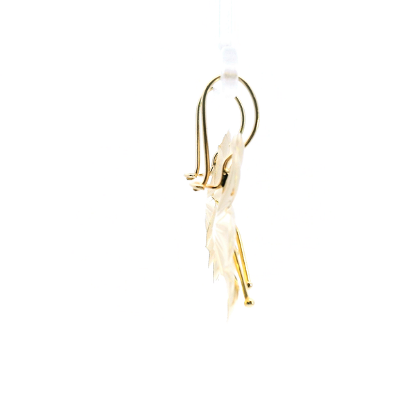 Estate 14KY Hibiscus Dangle Earrings Image 3 Kiefer Jewelers Lutz, FL