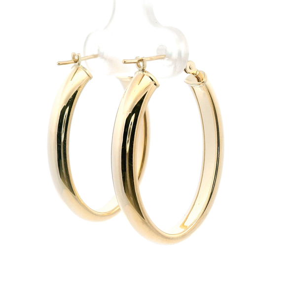 Estate 14KY Oval Polished Hoop Earrings Image 3 Kiefer Jewelers Lutz, FL