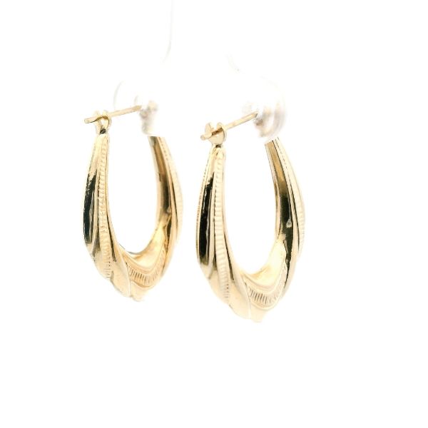 Estate 14KY Fancy Hoop Earrings Image 3 Kiefer Jewelers Lutz, FL