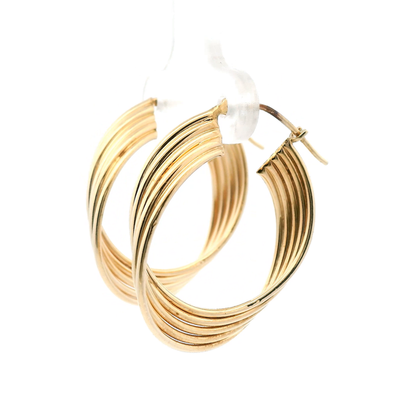 Estate 14KY Fancy Hoop Earrings Image 4 Kiefer Jewelers Lutz, FL