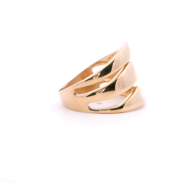 Estate 14KY Three Row Wavy Fashion Ring Image 4 Kiefer Jewelers Lutz, FL
