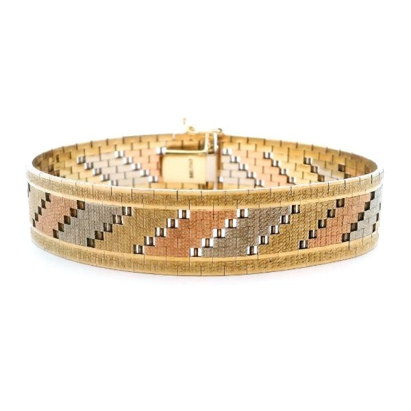 Estate 14K Tri-Color Woven Bracelet Kiefer Jewelers Lutz, FL