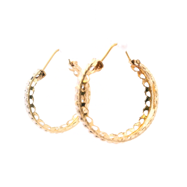 Estate 18KY 29MM Fancy Hoop Earrings Image 4 Kiefer Jewelers Lutz, FL