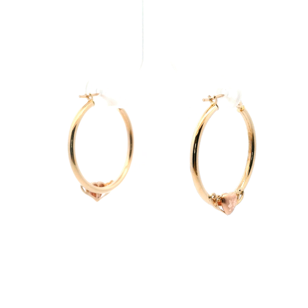 Estate 10KYR Hoop Earring With Hearts Image 4 Kiefer Jewelers Lutz, FL