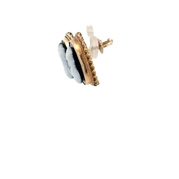 Estate 14K Black Cameo Earrings Image 4 Kiefer Jewelers Lutz, FL