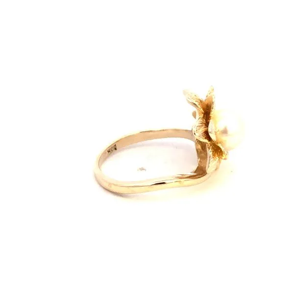Estate 14KY Flower Pearl Ring Image 3 Kiefer Jewelers Lutz, FL