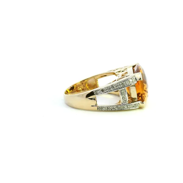 Estate 14KY Citrine and Diamond Fashion Ring Image 3 Kiefer Jewelers Lutz, FL