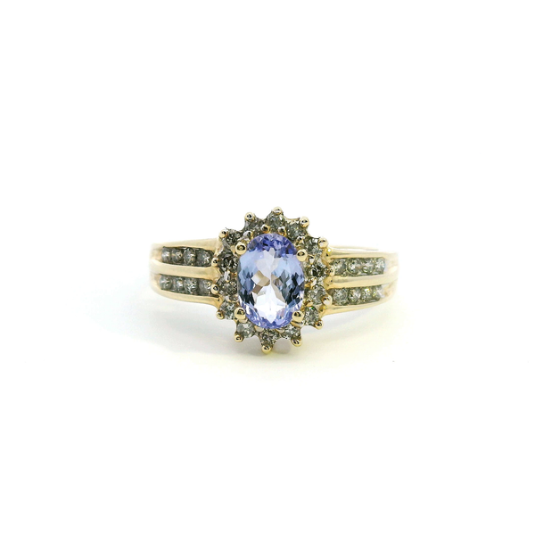 Estate 10KY Oval Purple Stone and Diamond Ring Kiefer Jewelers Lutz, FL