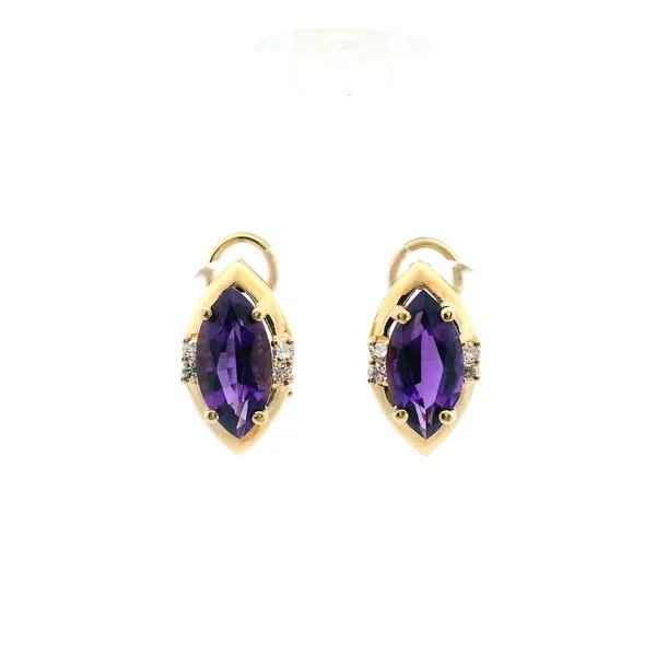 Estate 14KY Amethyst and Diamond Clip on Earrings Kiefer Jewelers Lutz, FL