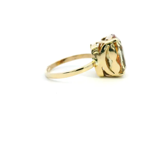 Estate 14KY Lab Grown Golden Sapphire Ring Image 3 Kiefer Jewelers Lutz, FL