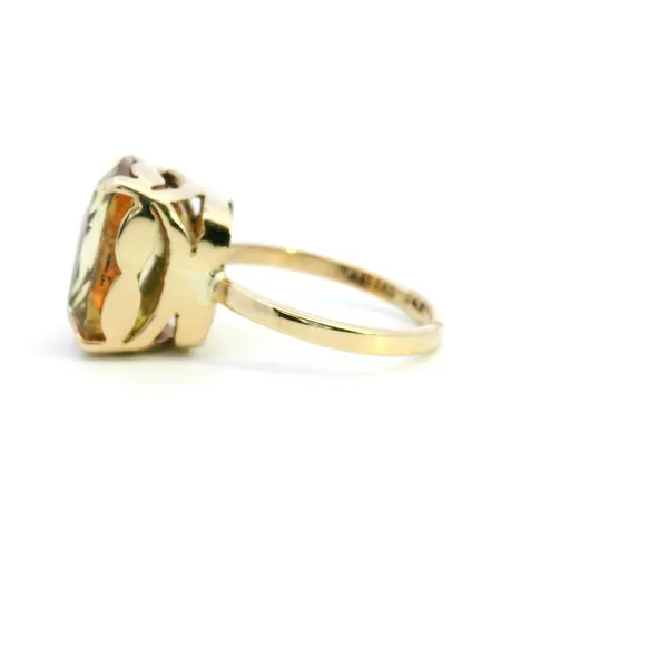 Estate 14KY Lab Grown Golden Sapphire Ring Image 4 Kiefer Jewelers Lutz, FL