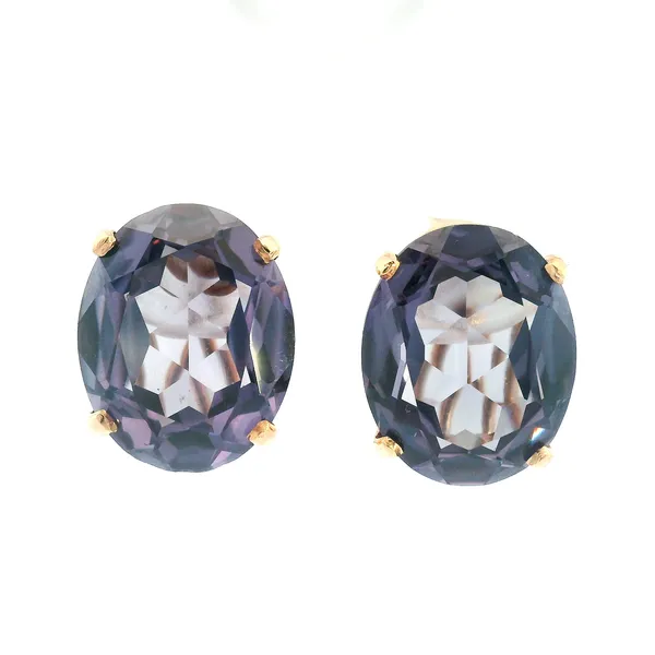 Estate 14KY Lab Grown Purple Sapphire Stud Earrings Kiefer Jewelers Lutz, FL