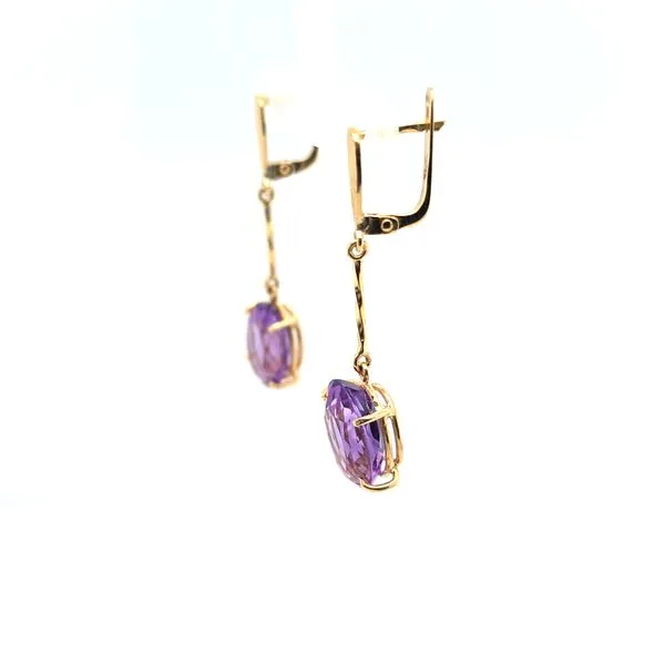 15K Estate Amethyst Drop Earrings Image 3 Kiefer Jewelers Lutz, FL