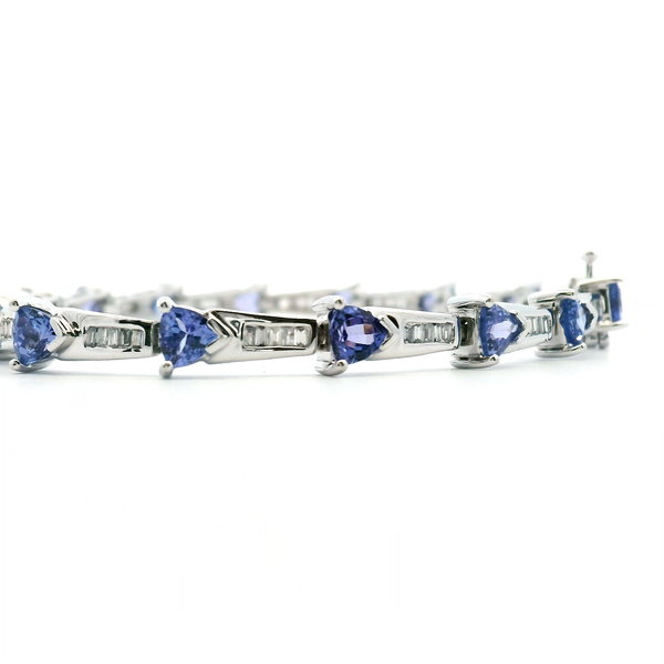 Estate 14KW Tanzanite and Diamond Bracelet Image 4 Kiefer Jewelers Lutz, FL