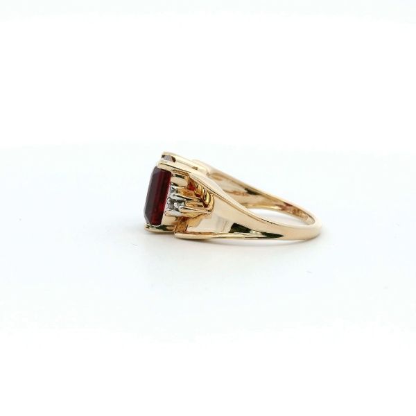 Estate 10KY Lab Grown Ruby and Diamond Ring Image 4 Kiefer Jewelers Lutz, FL