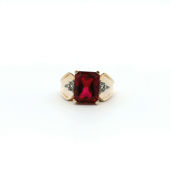 Estate 10KY Lab Grown Ruby and Diamond Ring Kiefer Jewelers Lutz, FL