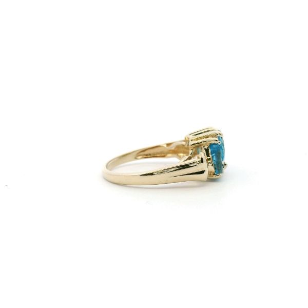 Estate 10KY Blue Topaz Three Stone Ring Image 3 Kiefer Jewelers Lutz, FL