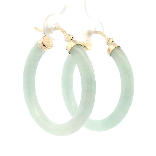 Estate 10KY Jadeite Hoop Earrings Kiefer Jewelers Lutz, FL