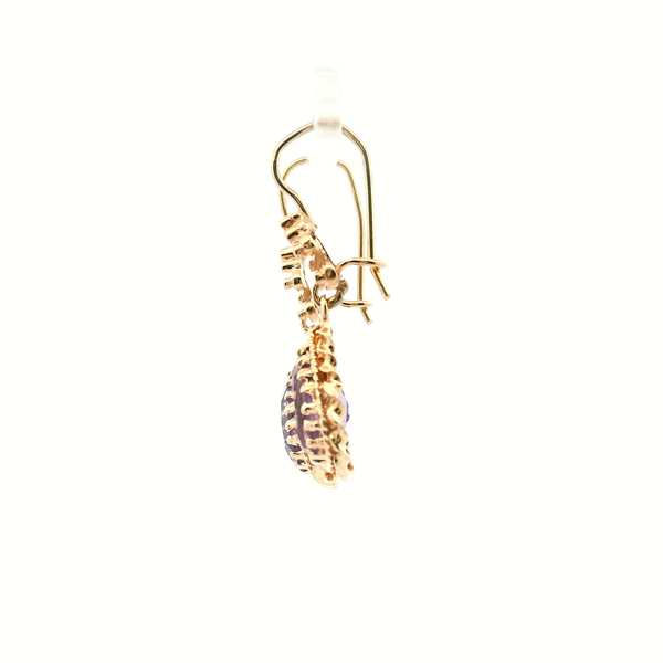 Estate 14KY Amethyst Pear Shape Dangle Earrings Image 4 Kiefer Jewelers Lutz, FL