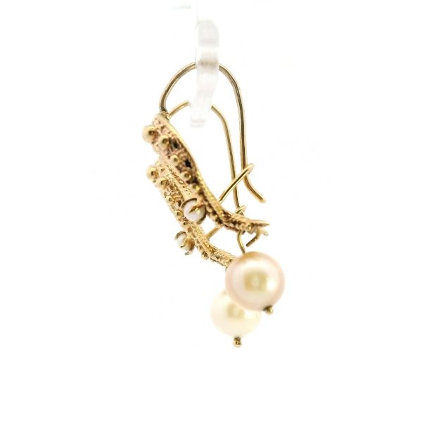 Estate 14KY Vintage Style Pearl Drop Earrings Image 3 Kiefer Jewelers Lutz, FL