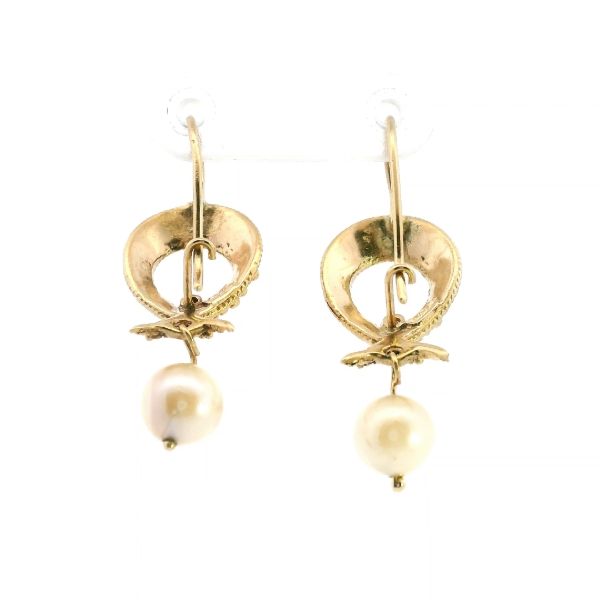 Estate 14KY Vintage Style Pearl Drop Earrings Image 4 Kiefer Jewelers Lutz, FL