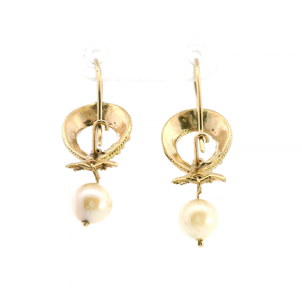 Estate 14KY Vintage Style Pearl Drop Earrings Image 4 Kiefer Jewelers Lutz, FL