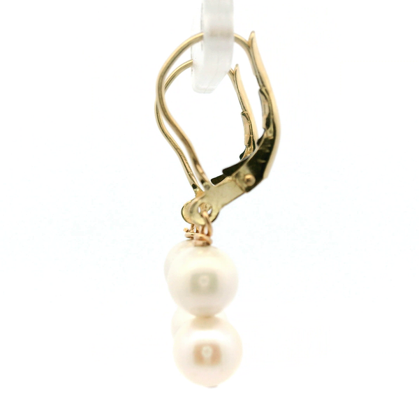 Estate 14KY Double Pearl Dangle Earrings Image 4 Kiefer Jewelers Lutz, FL