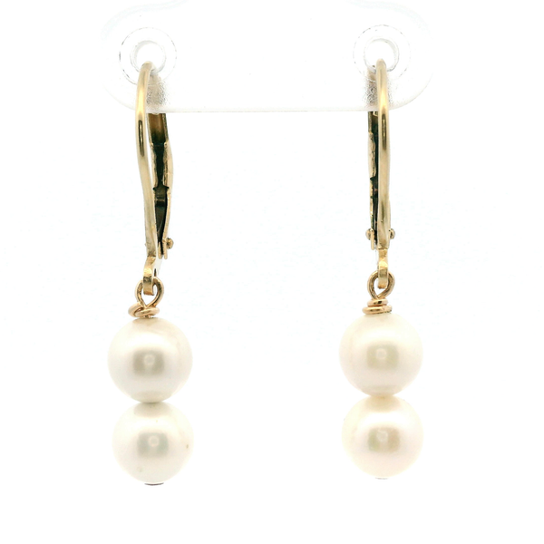 Estate 14KY Double Pearl Dangle Earrings Kiefer Jewelers Lutz, FL