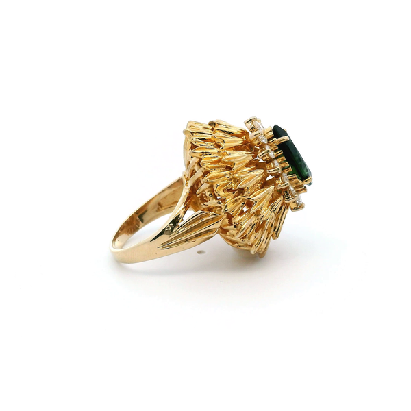 Estate 14KY LG Emerald and Diamond Fashion Ring Image 3 Kiefer Jewelers Lutz, FL