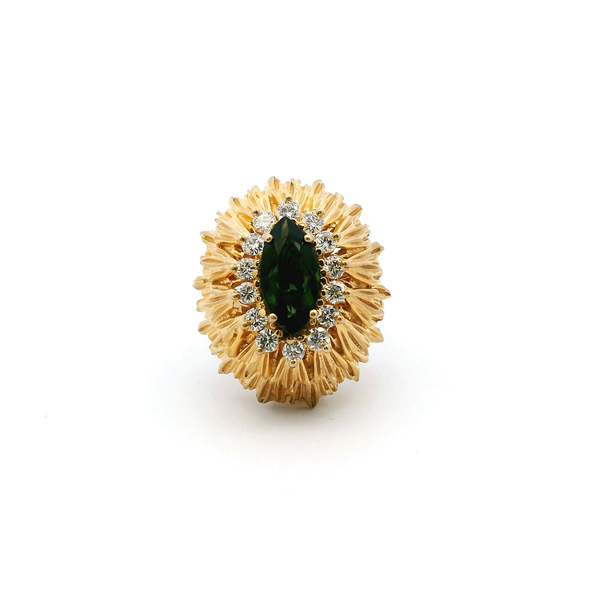 Estate 14KY LG Emerald and Diamond Fashion Ring Kiefer Jewelers Lutz, FL