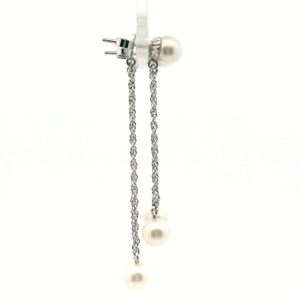 Estate 14KW Pearl Double Drop Dangle Earrings Image 3 Kiefer Jewelers Lutz, FL
