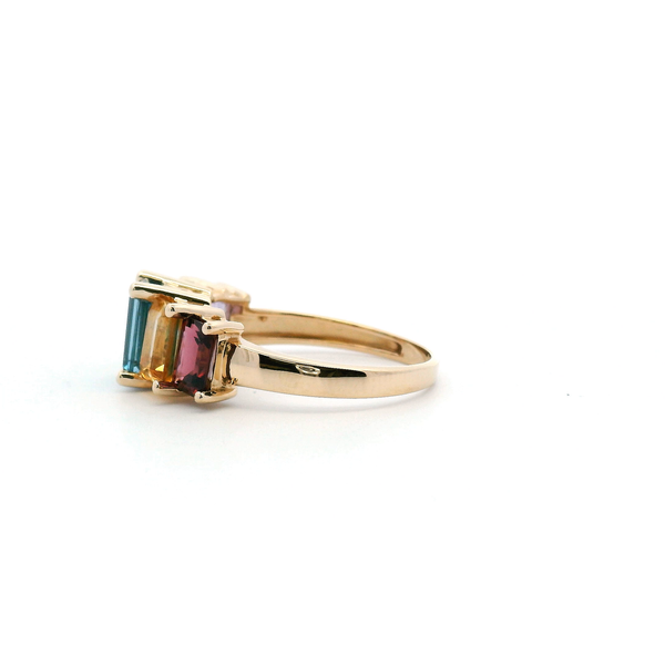Estate 14KY Five Stone Multi-Colored Gemstone Ring Image 4 Kiefer Jewelers Lutz, FL