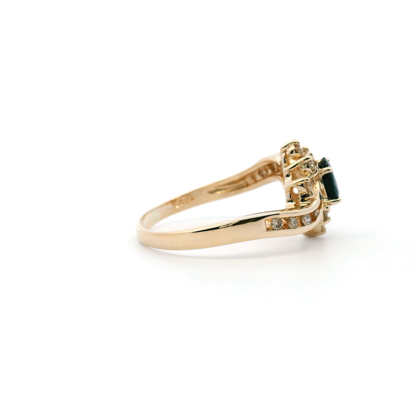Estate 14KY Oval Sapphire and Diamond Fashion Ring Image 3 Kiefer Jewelers Lutz, FL