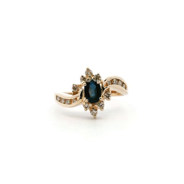 Estate 14KY Oval Sapphire and Diamond Fashion Ring Kiefer Jewelers Lutz, FL