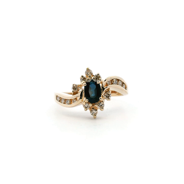 Estate 14KY Oval Sapphire and Diamond Fashion Ring Kiefer Jewelers Lutz, FL