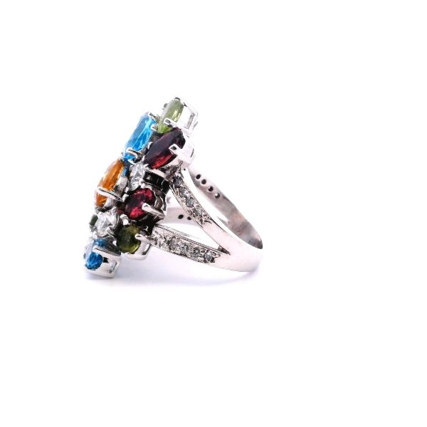 Estate 14KW 1.5CTW Diamond and Multi-Colored Gemstone Ring Image 3 Kiefer Jewelers Lutz, FL
