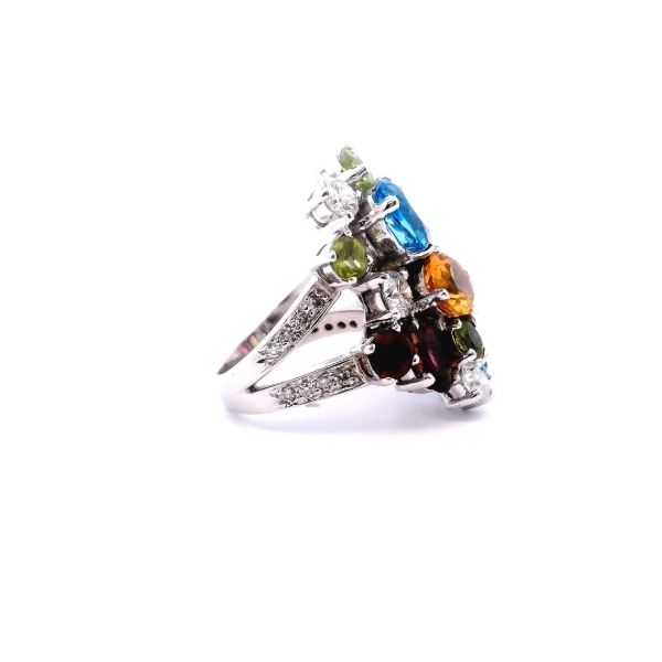 Estate 14KW 1.5CTW Diamond and Multi-Colored Gemstone Ring Image 4 Kiefer Jewelers Lutz, FL